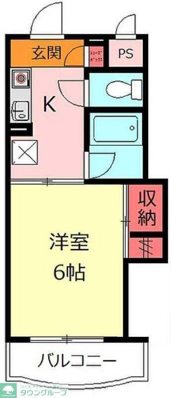長島ビル(1K/2階)の間取り写真