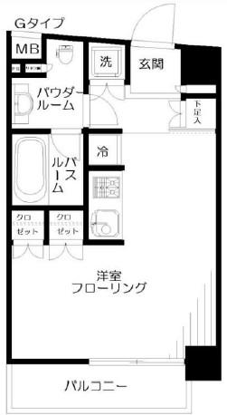 日神デュオステージ小石川(ワンルーム/4階)の間取り写真