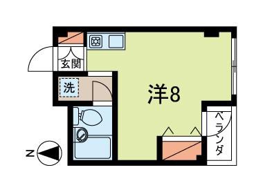 マガキコーポII(ワンルーム/3階)の間取り写真