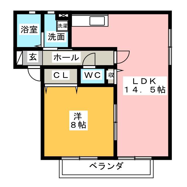 コンフォール(1LDK/2階)の間取り写真