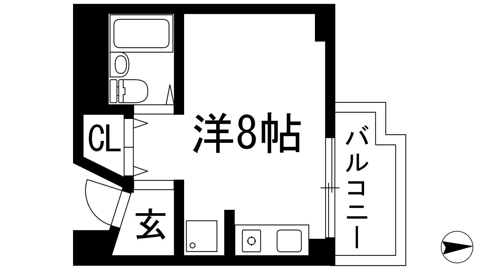 ロイヤルコート上池田(ワンルーム/3階)の間取り写真