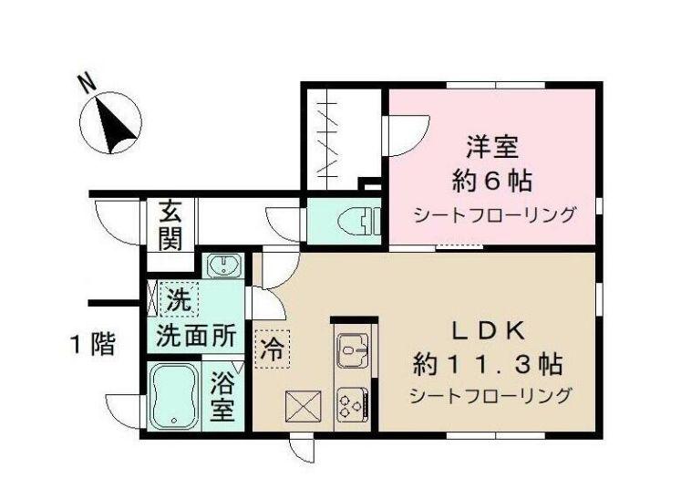 BONNE RIVIERE(1LDK/1階)の間取り写真