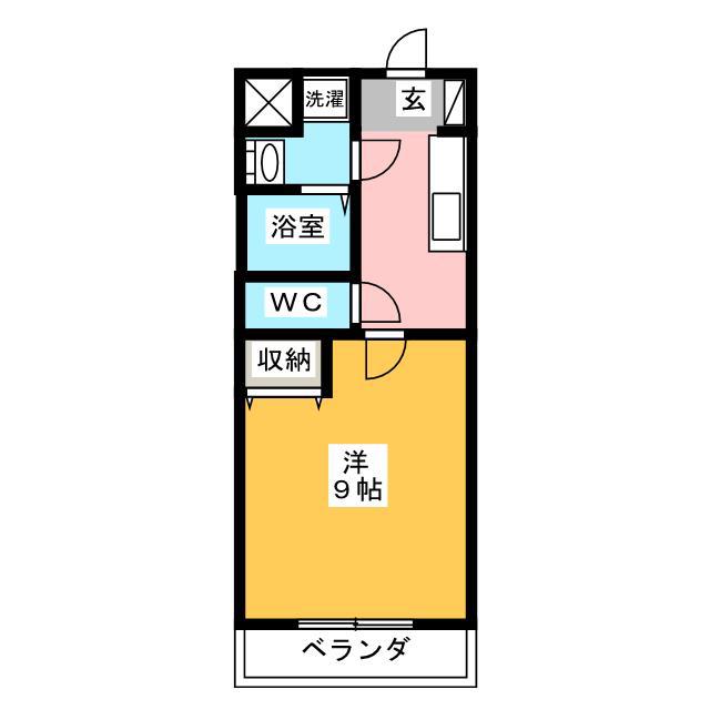 ハーヴェストI(1K/1階)の間取り写真