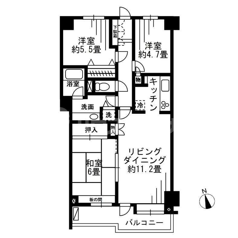 FOREST HOUSE(3LDK/1階)の間取り写真