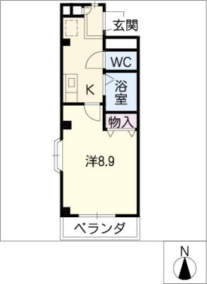 ボヌールT・M日進(1K/3階)の間取り写真