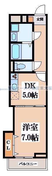 シュヴァルマラン(1DK/2階)の間取り写真