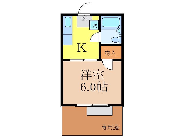 ホットスタッフ(1K/1階)の間取り写真