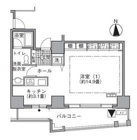 アクティ汐留(1K/4階)の間取り写真