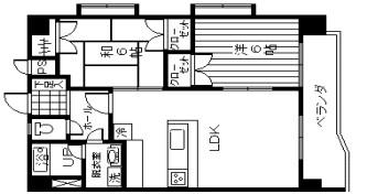 ビューハイツ早崎(2LDK/6階)の間取り写真