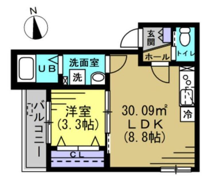 ルアナメゾン馬橋01(1LDK/1階)の間取り写真