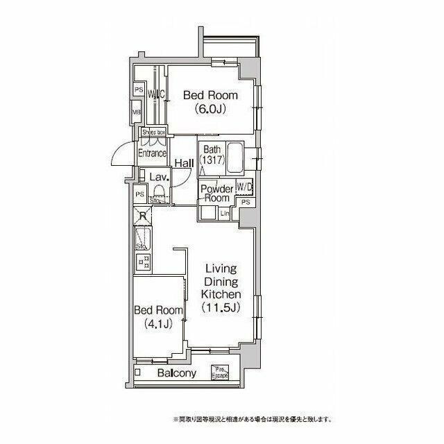 コンフォリア市谷薬王寺(2LDK/3階)の間取り写真