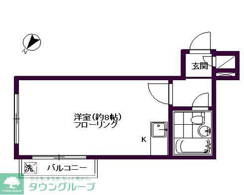レジデンス喜多見(ワンルーム/3階)の間取り写真