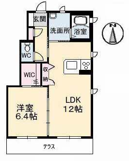 ヴェル・サワーA棟(1LDK/1階)の間取り写真