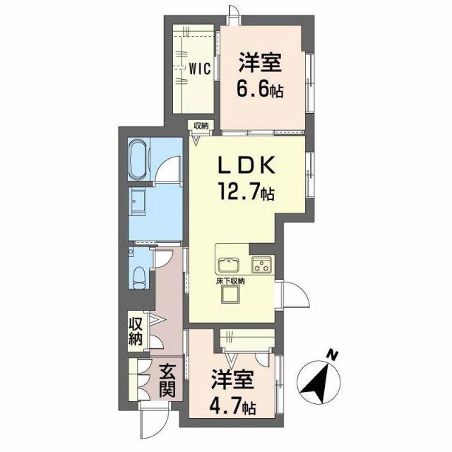シャーメゾン絆IV(2LDK/1階)の間取り写真