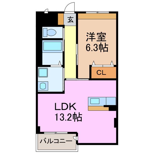 サンライズII(1LDK/1階)の間取り写真