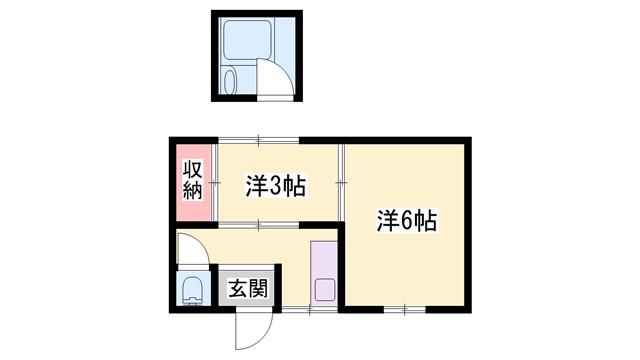 高砂市伊保3-13-5アパート(2K/1階)の間取り写真