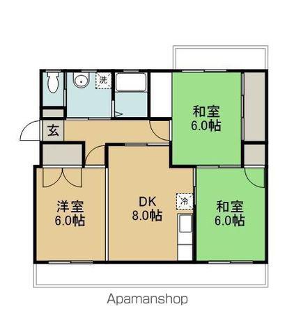 坂本第一マンション(2LDK/3階)の間取り写真