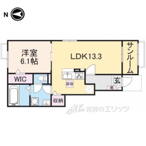 カーサミランダⅤ(1LDK/1階)の間取り写真