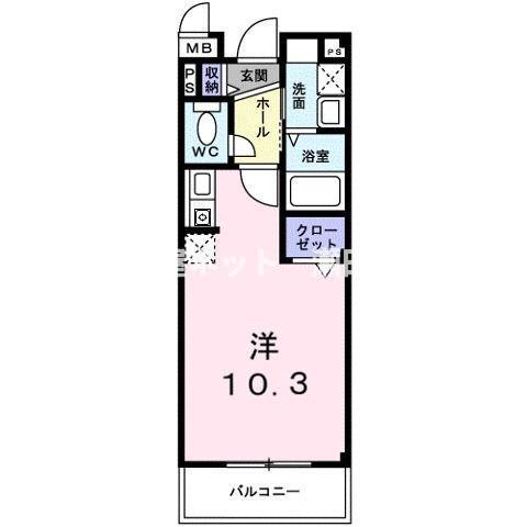 フィールドロードII(ワンルーム/3階)の間取り写真