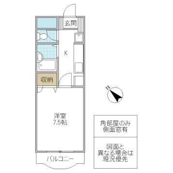 ファーストステージ(1K/1階)の間取り写真