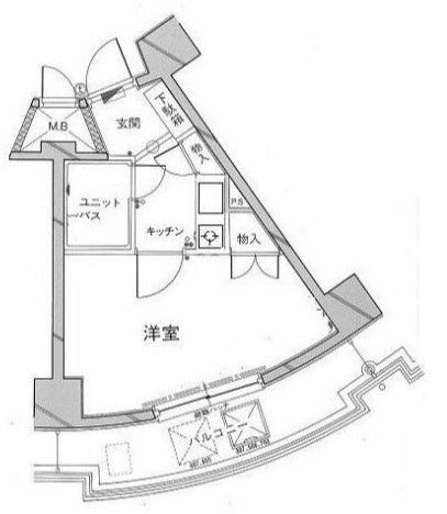パレドール鶴ヶ峰(1K/5階)の間取り写真