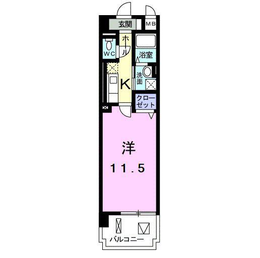 グレイシャス(1K/2階)の間取り写真