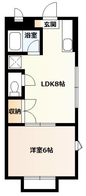 パークヒルズ湘南A(1LDK/2階)の間取り写真