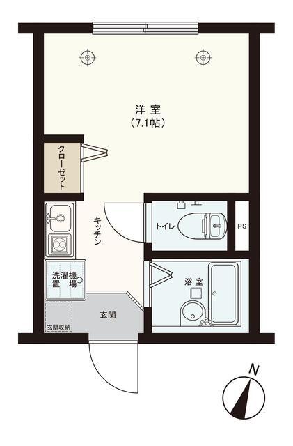 フェイスフル仲宿(ワンルーム/2階)の間取り写真