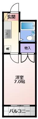 神田パレス(1K/1階)の間取り写真