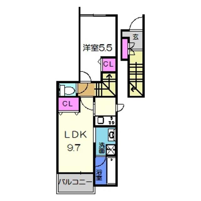 モンテローザ(1LDK/2階)の間取り写真