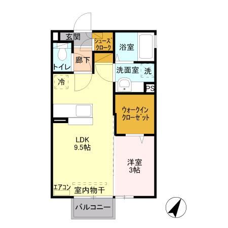 ケンフォード(1LDK/2階)の間取り写真