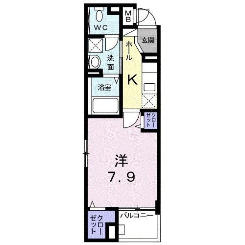 アクティー富士見(1K/2階)の間取り写真