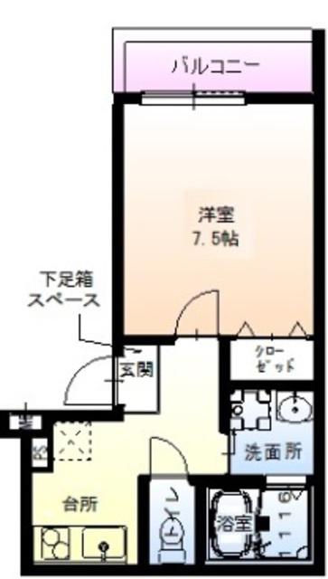 フジパレス針中野VI番館(1K/1階)の間取り写真