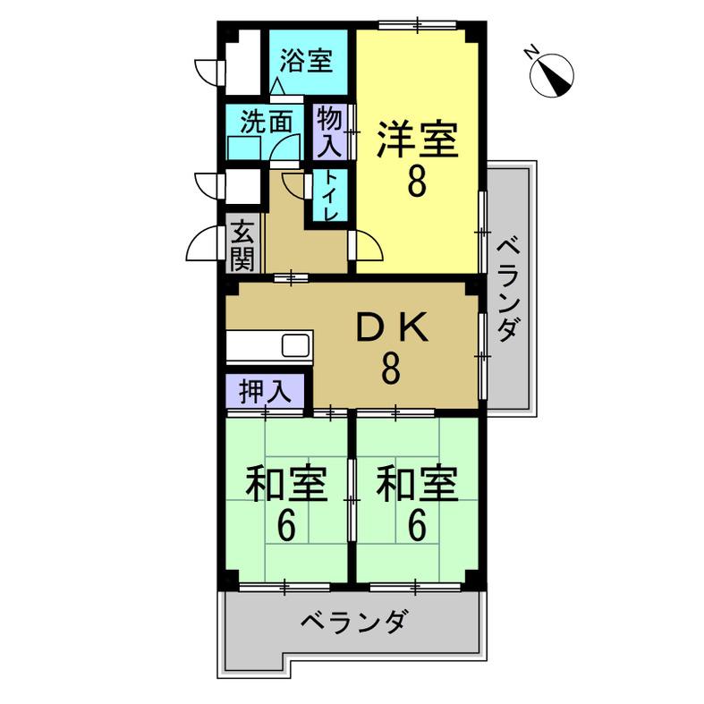 メゾン兜山I(3DK/2階)の間取り写真