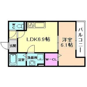 ACT布施(1LDK/3階)の間取り写真