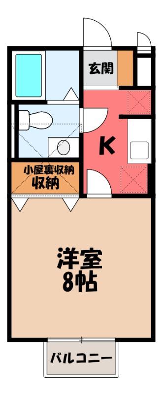 メゾン飯塚(1K/2階)の間取り写真