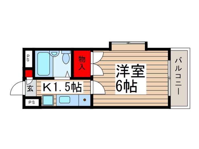 スーペリア津田沼(1K/3階)の間取り写真