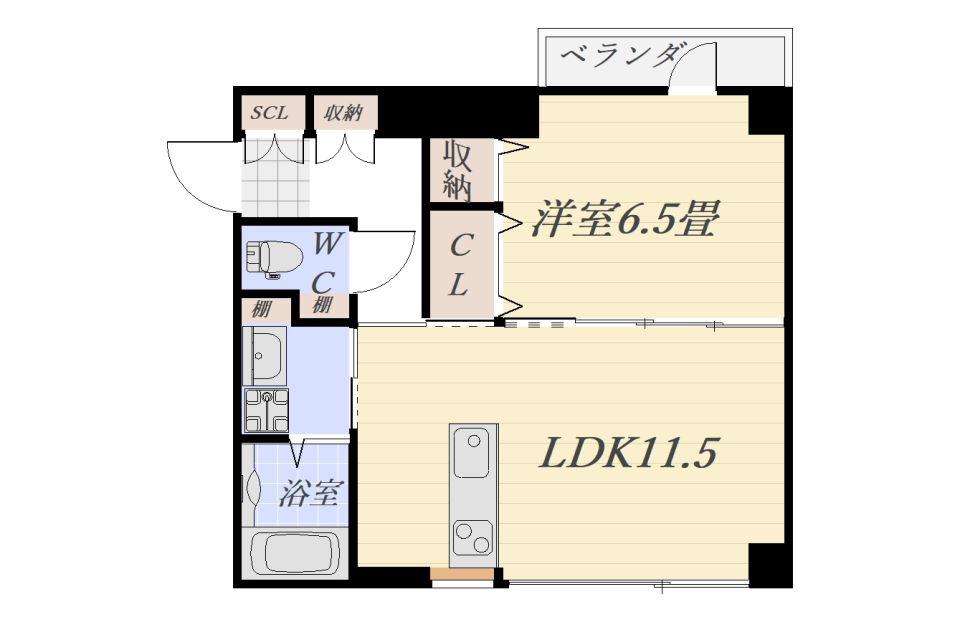 ラヴァーズ武岡(1LDK/2階)の間取り写真