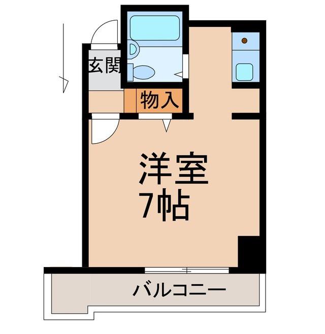 シティハイツスミ(ワンルーム/2階)の間取り写真