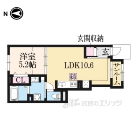 マリオ今国府町A(1LDK/1階)の間取り写真
