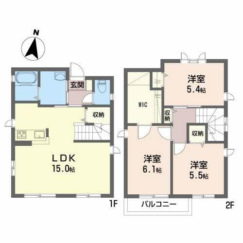 シャーメゾン・ヴィルトゥ(3LDK/1階)の間取り写真