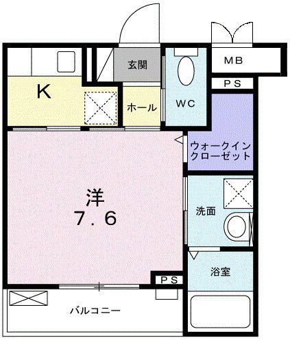プレシャス・グリーン(1K/2階)の間取り写真