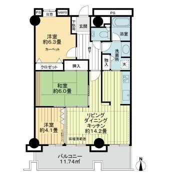 エルザタワー55(3LDK/5階)の間取り写真