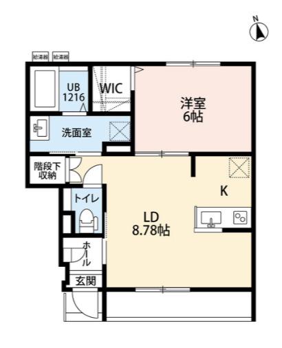 AMOUR VALLE FIUME(1LDK/1階)の間取り写真