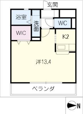 クラウンハイツ(ワンルーム/4階)の間取り写真