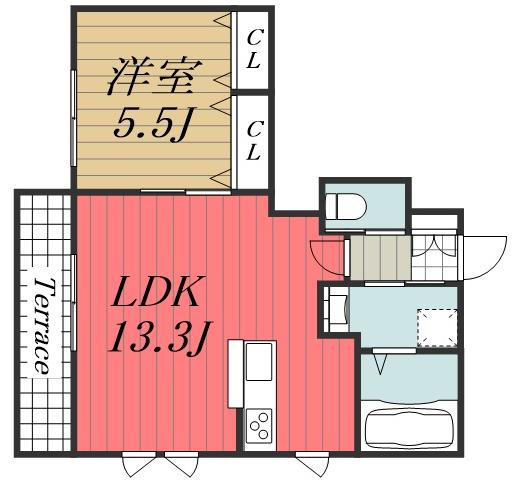 BLESSED COURT(1LDK/1階)の間取り写真