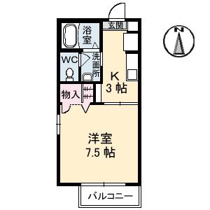 シャーメゾン・ソレイユA棟(1K/1階)の間取り写真