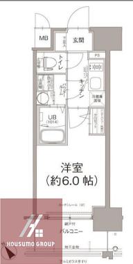 エスリード大阪デュアルゲート(1K/8階)の間取り写真