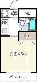 日の出プラザⅠ号館(1K/4階)の間取り写真