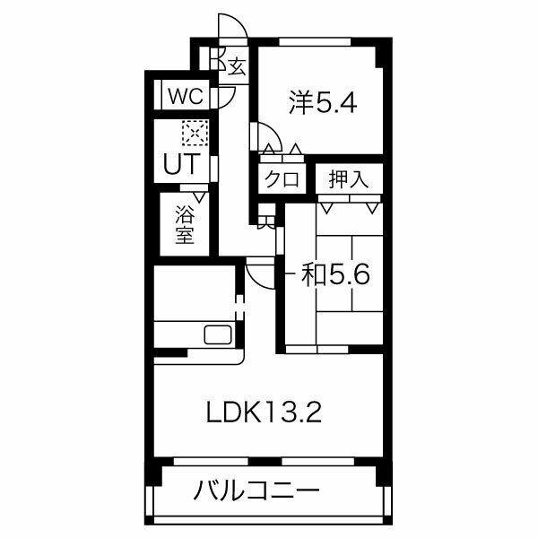 アーバンリミックス(2LDK/3階)の間取り写真